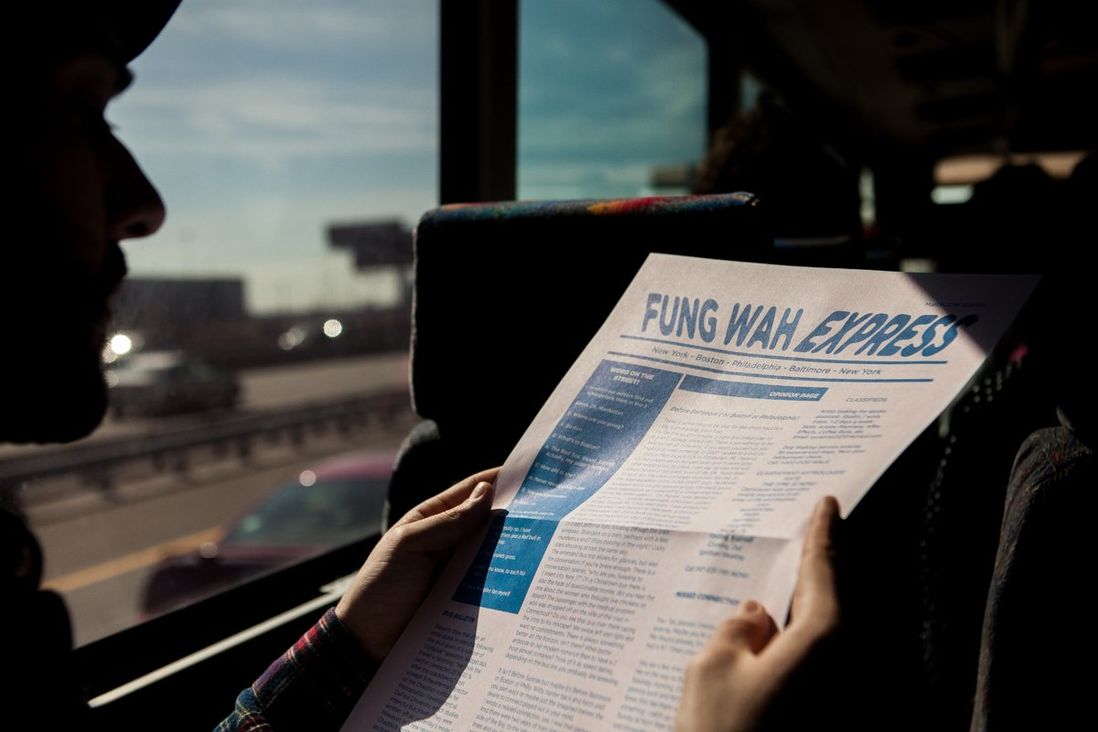 Magali Duzant's 'Fung Wah Express' newspaper provides all the art-trip news that's fit to be printed, read, shared, passed on, annotated.</br>